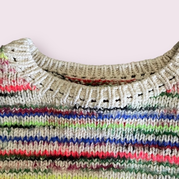 COACH Summer Stripes Soft Wool Mohair Blend Crew Neck Sweater Size‎ Small/Medium - Picture 6 of 7